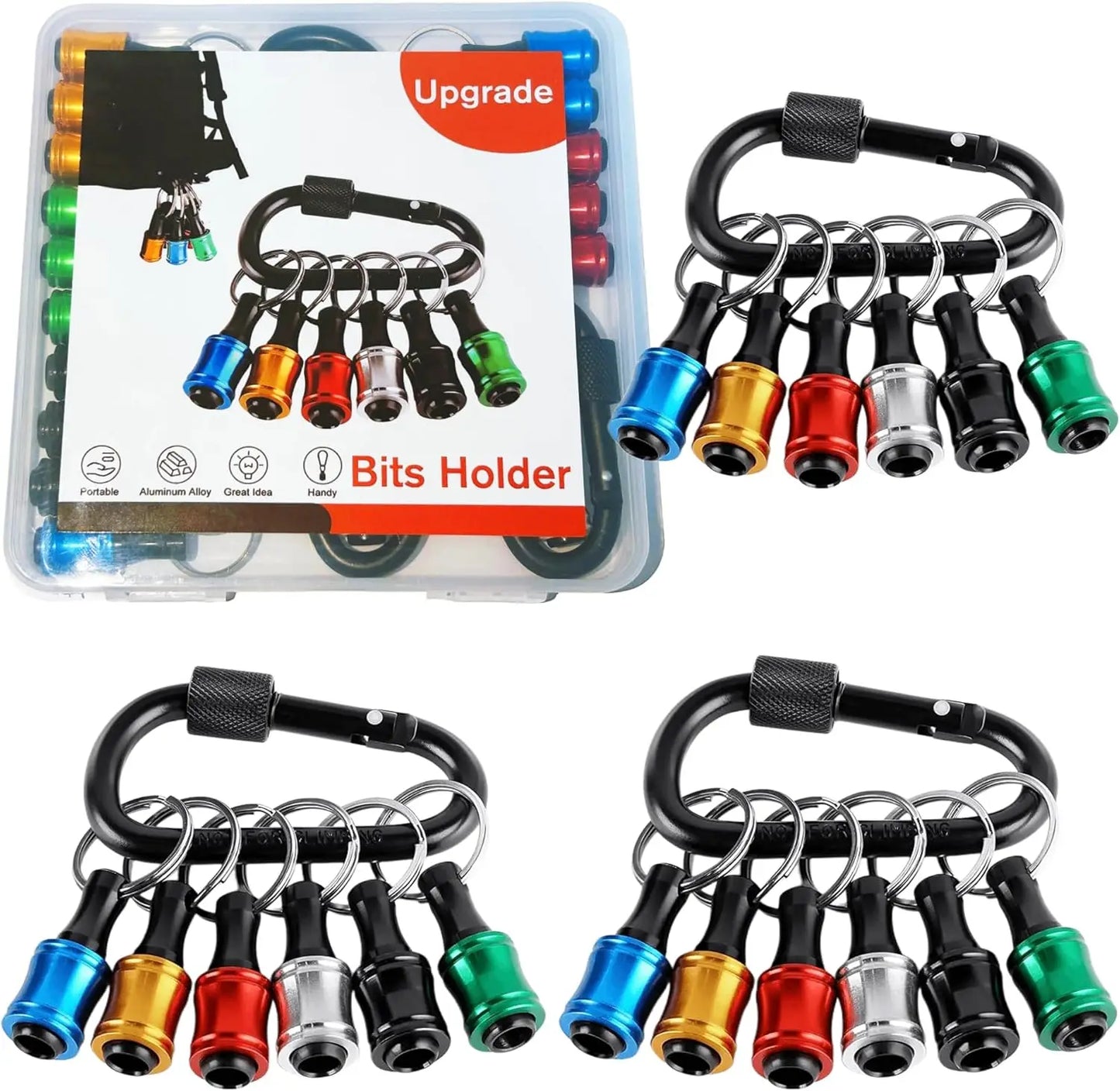 12PCS Bit Holders 1/4 Socket,Screwdriver Bit Holder for Impact Driver Drill Bit Keychain Extension Bar Quick Release Easy Change