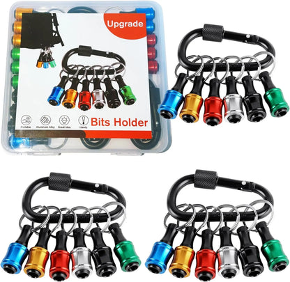 12PCS Bit Holders 1/4 Socket,Screwdriver Bit Holder for Impact Driver Drill Bit Keychain Extension Bar Quick Release Easy Change