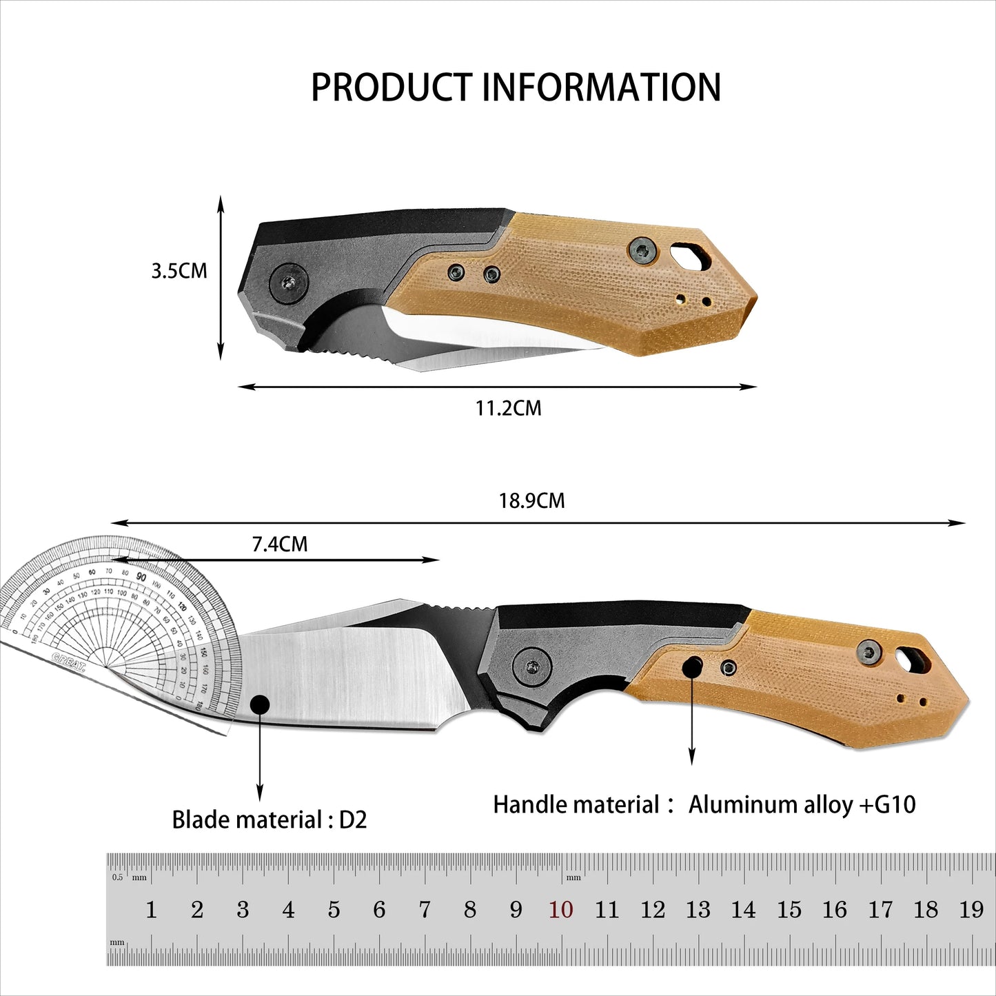 7851 Folding Knife D2 Blade Aluminum Alloy Plus G10 Handle EDC Outdoor Camping Wild Exploration Hiking Survival Rescue Practical Portable Tool