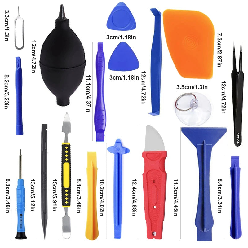 20/34/46PCS Multi-functional Repair and Disassembly Tool Kit, Including Pry Bars Screwdriver, For Mobile Phone and tablet repair