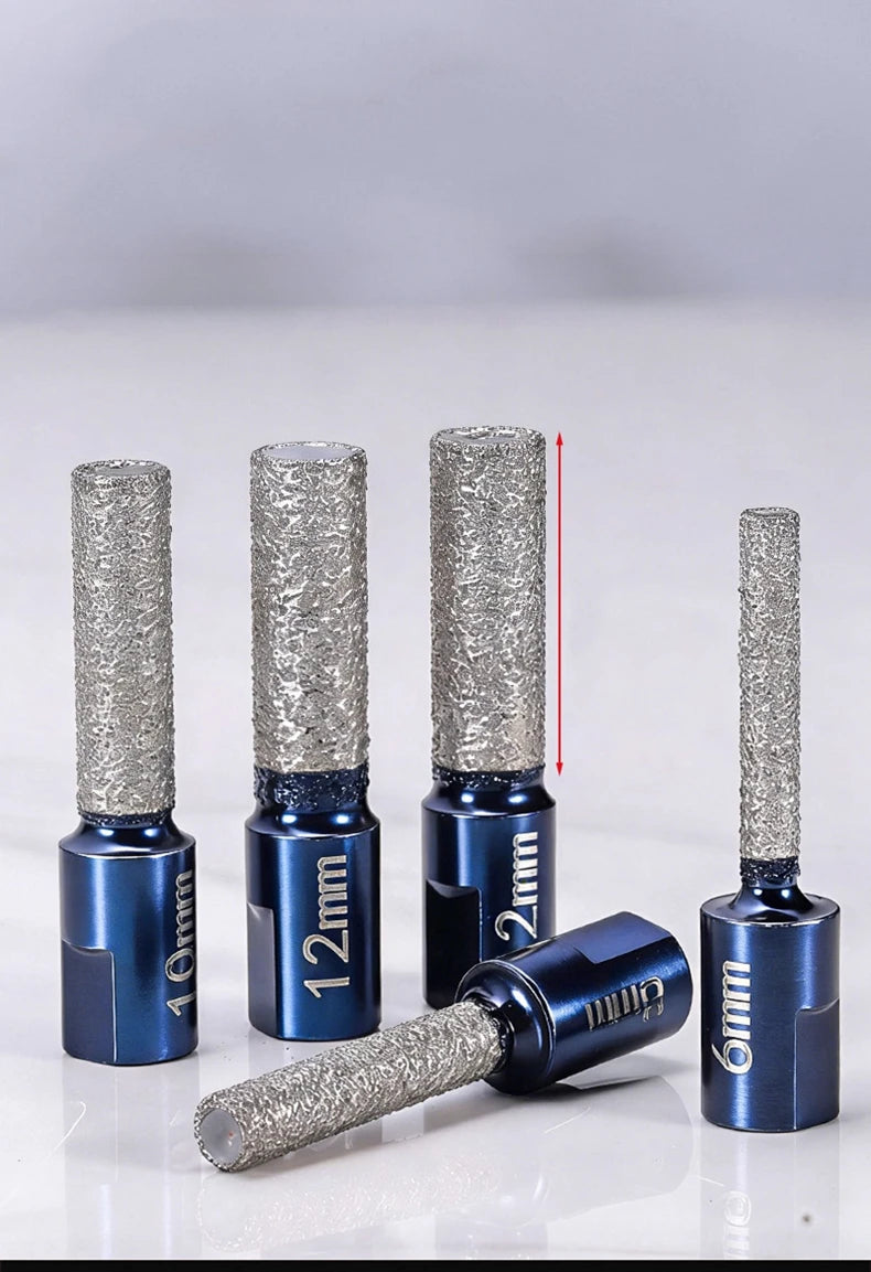 6/8/10/12mm M10 Vaccum Brazed Milling Cutter Hole Saw Angle Grinder Brazed Core Drill Bit for Ceramic Granite Marble Stone Tile