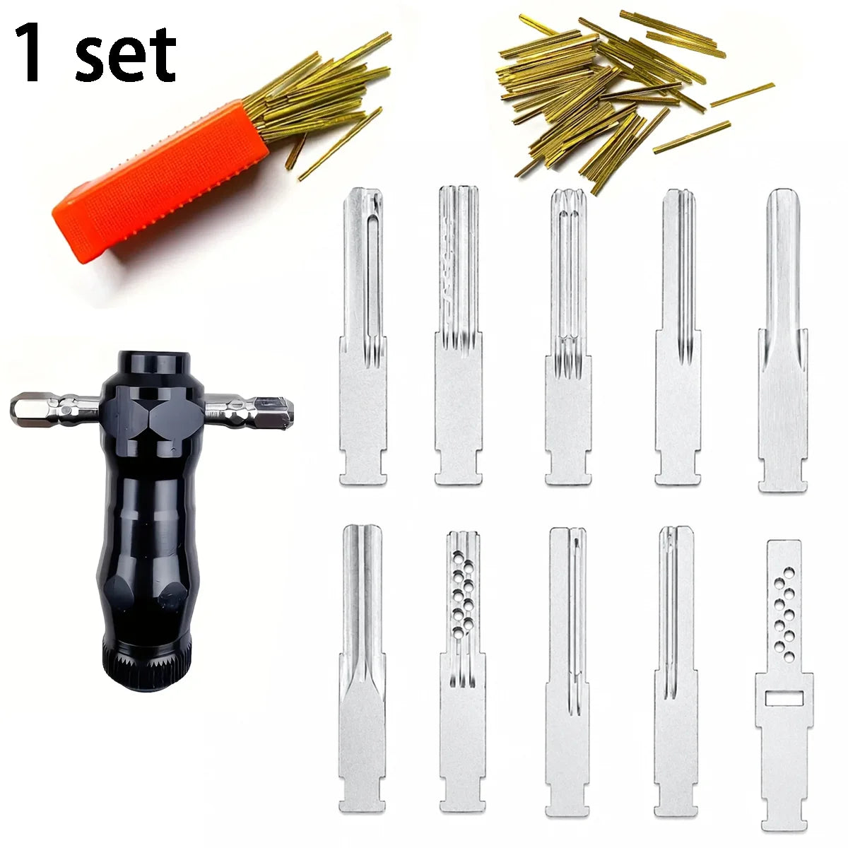 10 in 1 Dimple Lock Opener Set Stainless Steel Quick Unlock Pick Tool Professional Locksmith Hardware Repair Kit