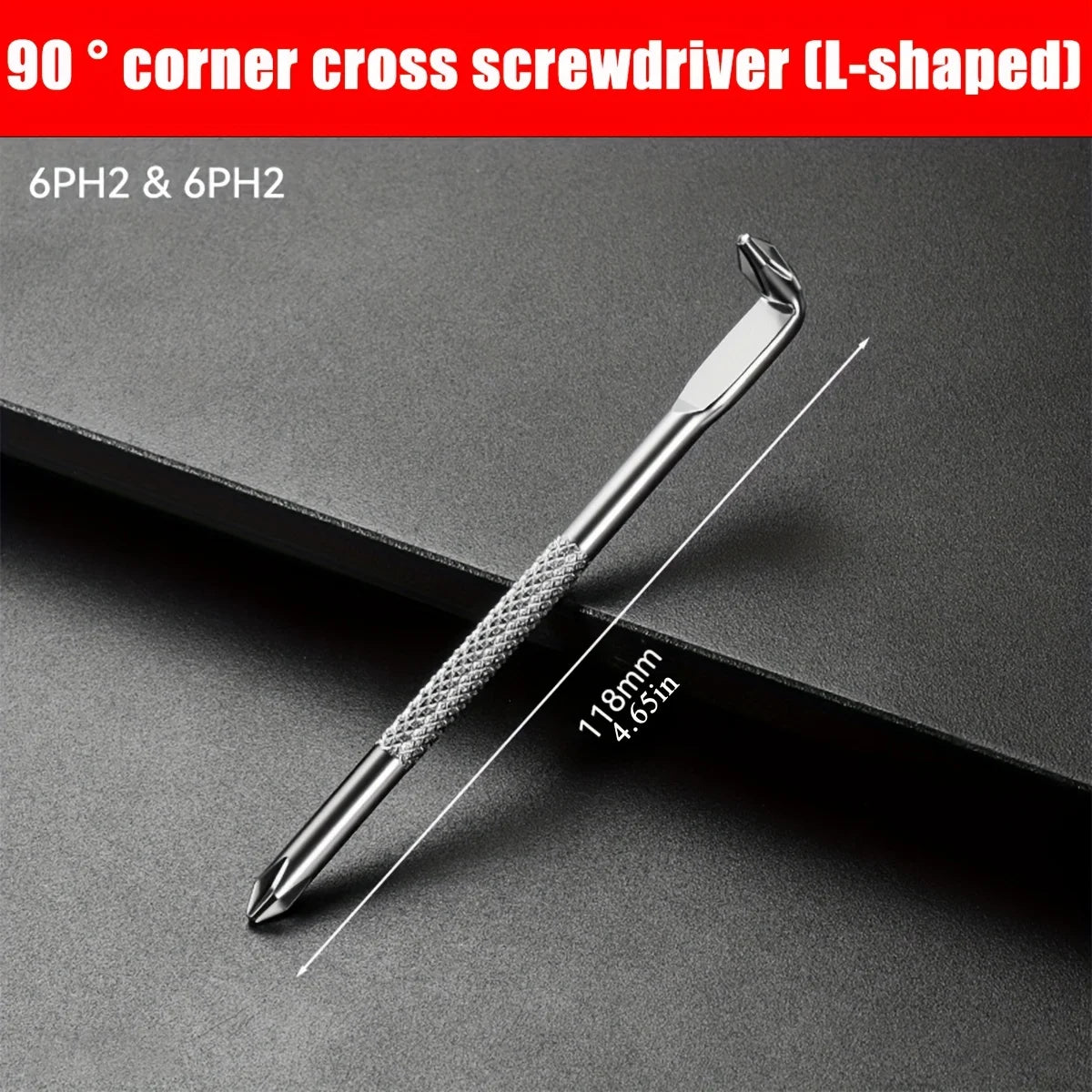 L Shaped Screwdriver Set - Right Angle Phillips and Flat Head, 90 Degree Screwdriver for Tight Spaces, Angle Screwdriver Tool