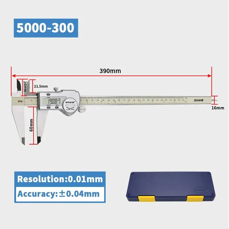 SHAHE Hardened Stainless Steel Digital Caliper Electronic Vernier Caliper Micrometer Measuring Tools