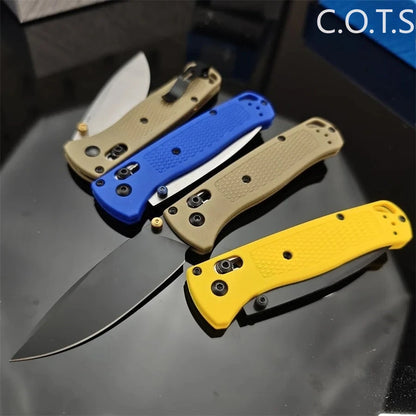 Bugout AXIS Lock BM 535 Folding Knife 440C Blade Nylon Fiber Handle Pocket EDC Outdoor Camping Knife Black Blade / White Blade