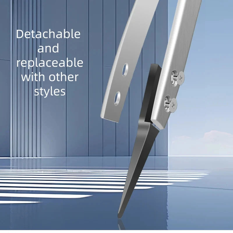 1pc ESD-259 Stainless Steel Precision Pliers-Precision Anti-Static Carbon Fiber Tweezers,Used For Crafts,Jewelry,Electronics