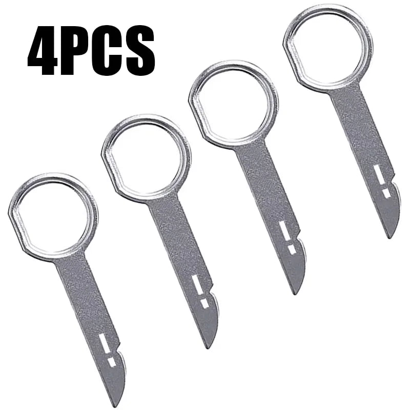 4Pcs Car Radio Removal Tool Stereo Release Keys Auto Stereo Install & Removal Repair Accessories