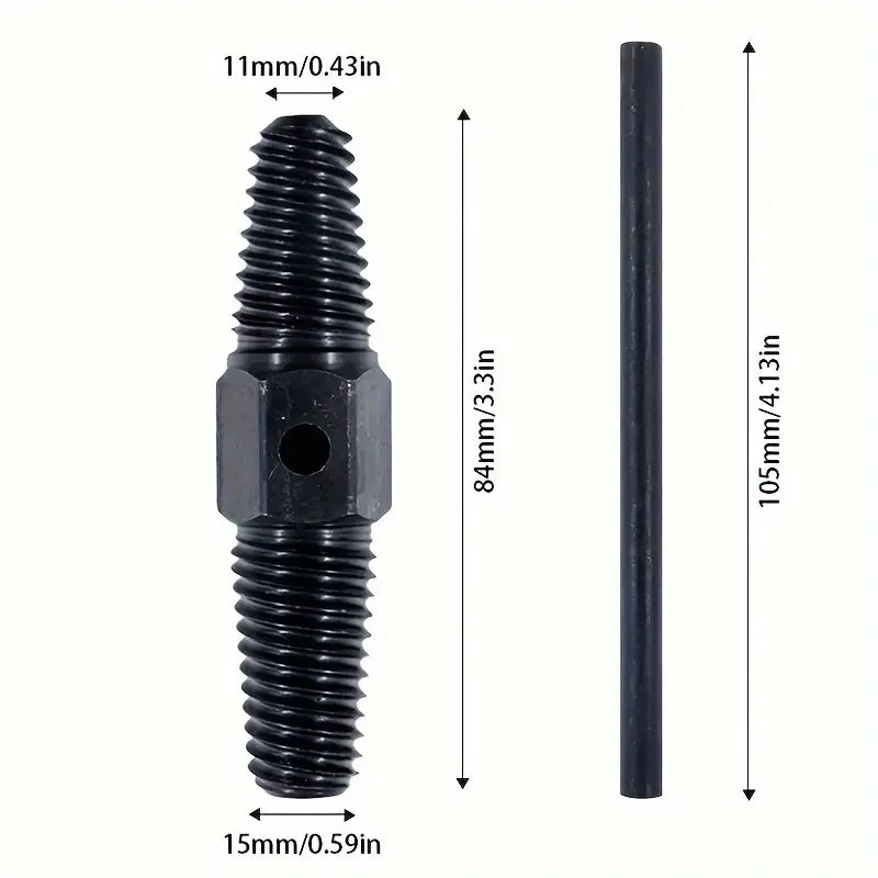 1Set Dual Purpose Pipe & Faucet Screw Extractor Tool for Removing Broken Stripped Or Damaged Bolts Home Repair Kit