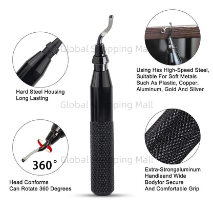 RB3000 Handle Burr Metal Deburring Tool With 10pcs BS1010 Trimming Blades Deburr Burr Scraper For Wood Plastic Reamer Tool