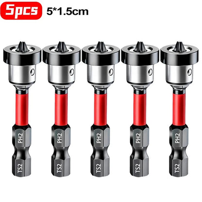 Magnetic Positioning S2 Screwdriver Bit,Drywall Screw for Plasterboard Gypsum Board Locating,1/4" Hex Shank Screw Batch Head PH2