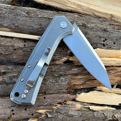Tactical  Pocket knife D2 Steel Blade knife with Pocket clip  Folding knife Outdoor hiking camping self defense knife EDC Knife