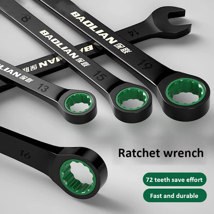 Dual-Purpose Wrench Fast Plum Blossom Ratchet Wrench Industrial Grade 72 Tooth Labor-Saving, Fast and Durable Dual-use Wrench