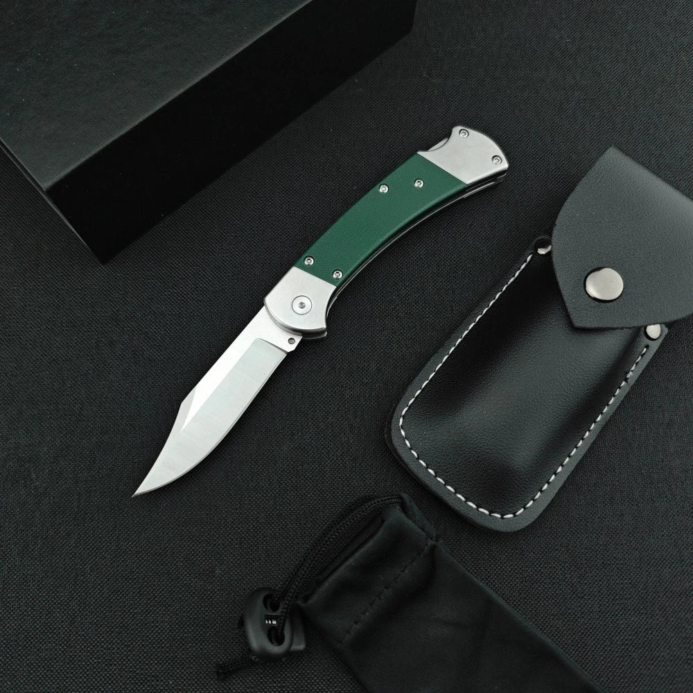 EDC Portable Folding Knife High Hardness Wear-resistant Blade G10 Handle Outdoor Camping Hiking Fishing Wild Climbing Exploration Multi-functional Tool