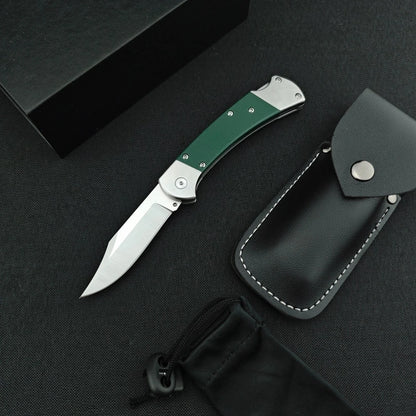 EDC Portable Folding Knife High Hardness Wear-resistant Blade G10 Handle Outdoor Camping Hiking Fishing Wild Climbing Exploration Multi-functional Tool