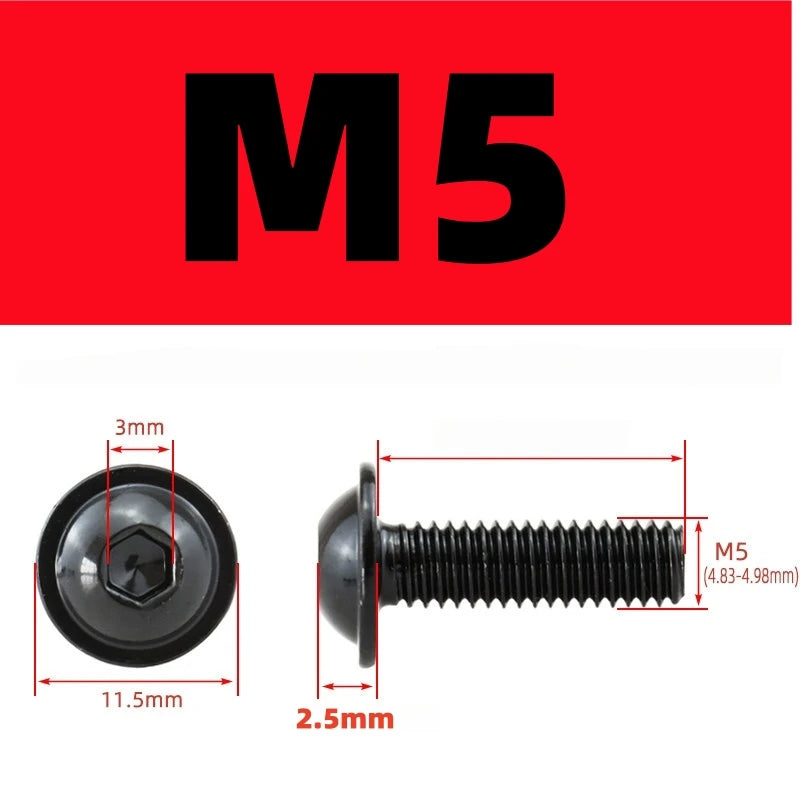 ISO 7380-2 10.9 Grade High Tensile Black Carbon Steel Button Head Hex Socket Screw with Flange M5 M6 M8 Collared Bolt