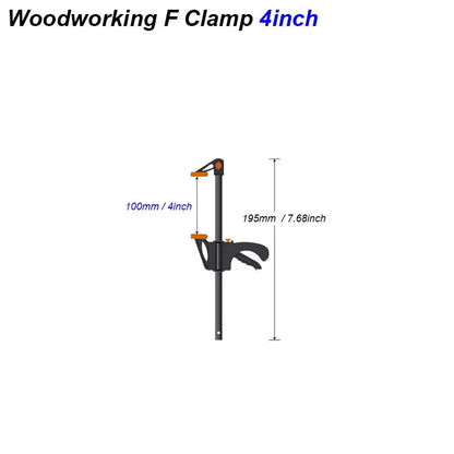 Woodworking Clamp F Hard Quick Release Ratchet Speed Squeeze Clip Kit Long Carpenter Set Nylon Gadget Work Bar Hand Tool 4inch