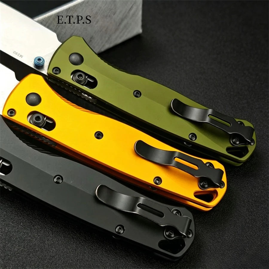 BM535BK-07 Bugout Axis Lock Folding Knives D2 Blade with Aluminum Handle Drop Point Blade Outdoor Camping Hunting Pocket Knives