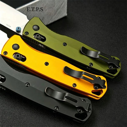 BM535BK-07 Bugout Axis Lock Folding Knives D2 Blade with Aluminum Handle Drop Point Blade Outdoor Camping Hunting Pocket Knives