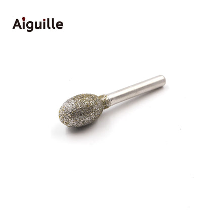 1pc Diamond Grinding Point 6mm Shank 60# Grit Coarse Metal Peeling Burr Rotary Tool Accessory