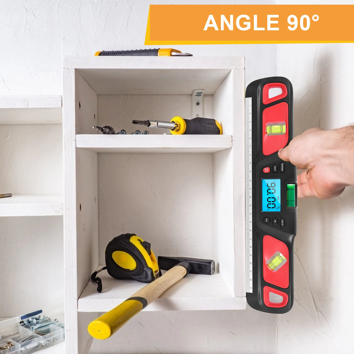Digital Spirit Level Inclinometer Horizontal Scale Ruler Electronic LED Display Protractor Magnetic Base Measuring Tools
