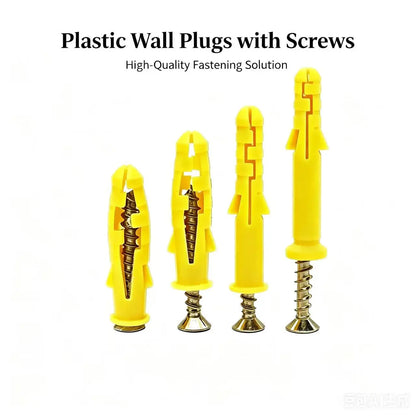 20 Pcs Plastic Anchor Wall Plugs Drywall Anchor Bolt Fastener Kit Hardware Fixing Tool