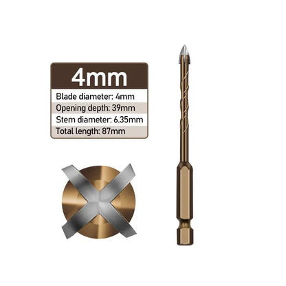 Cross Hexagonal Ceramic Tile Tips Glass Cement Opener Hole Triangle Alloy Drill Size 3mm 4mm 5mm 6mm 8mm 10mm 12mm