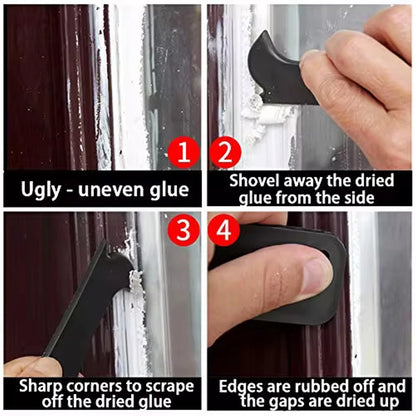 5in1 Silicone Scraper Squeegee Glue Remover Knife Caulking Angle Beauty Crack Trowel Tool Grout Scraper Kit Multifunctional Home