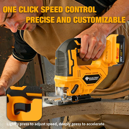 Electric Goddess Cordless Curve Saw 45 Degree Bevel Cutting Woodworking Chainsaw Cutting Metal Wood For Dewalt 20V Battery Pin