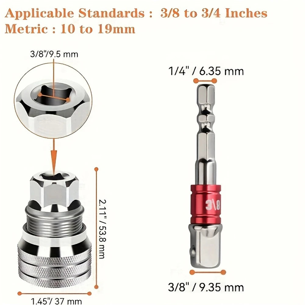 1pc Universal Adjustable Magic Socket Wrench,10~19mm,Multifunctional Ratchet Wrench Head Spanner Sleeve,Repair Tools Accessory