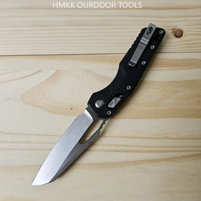 Folding Black Knife 8Cr13Mov Folding Pocket Knife, Ergonomic Nylon Fiber Handle EDC Tool for Outdoor Camping, Hiking Knife