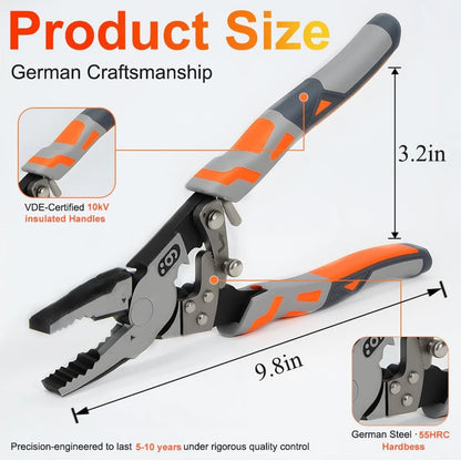 Wire Pliers  Industrial Grade Preferred Pliers, Durable Chromium Vanadium Steel, Suitable for Wire Cutting, Screwdriver, Etc