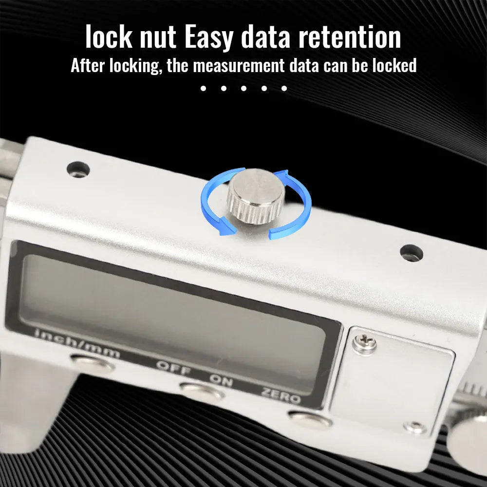 6 Inch 150mm Digital Vernier Caliper Stainless Steel Micrometer Measuring Tool Depth Ruler