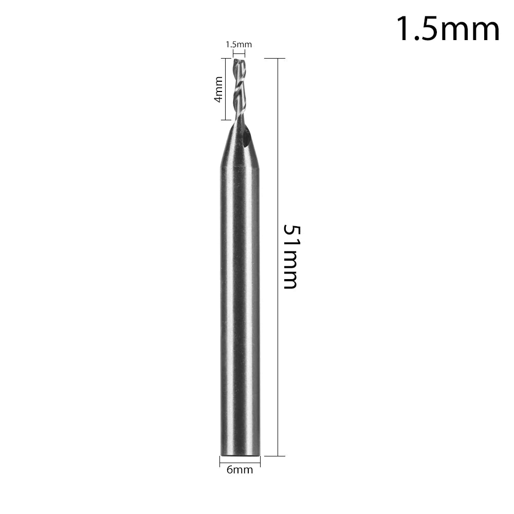 1/5pcs Steel 1-12mm Machine Tool Wood-Cutter Tools Woodworking Drill Bits CNC Straight Shank Milling Cutters Mill Cutter
