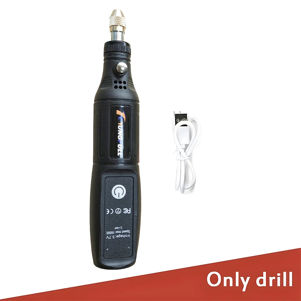 TUNGFULL Cordless Mini Rotary Tool Kit USB Rechargeable Grinder Pen Set For DIY Polishing Drilling Carving Craft Work