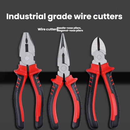 6 Inch 8 Inch Pliers Set, Needle Nose Pliers, Diagonal Cutting Pliers, Wire Cutters, Multifunctional Hand Tools for Electrician