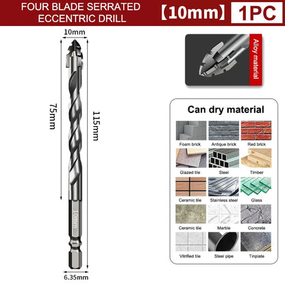 7pcs/sets Tungsten Steel Serrated Drilling Bit Set For Ceramic Plastic Tile Ceramic Glass Concrete
