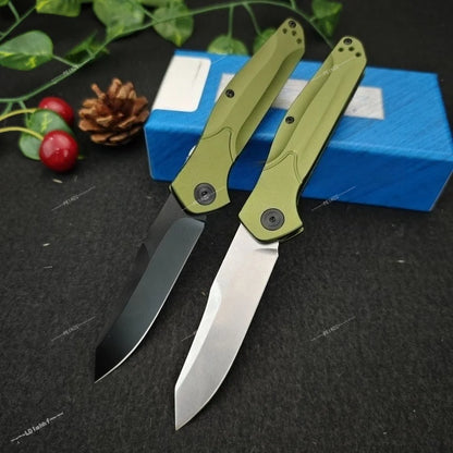 9400 Aluminum Handle Folding Knife V-shaped Knife Grinding, Single-handed Operation- Practical Cutting Knife High-hardness D2 Blade - Daily Portable Fruit Knife - Essential Cutting Knife for Outdoor Camping and Exploration