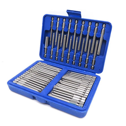 50Pcs 75mm Extra Long Reach Security Screwdriver Bit Set Magnetic Torx Star Hex Slotted Y‑U‑Type Bits with Hard Storage Case