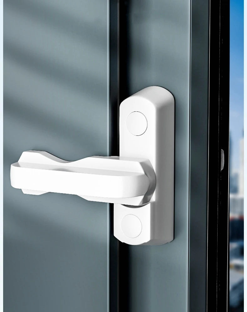 Plastic+Stainless Steel T-lock Window Door Sash Lock Safety Lever Handle Sweep Latch Child Safe Security Hardware Accessories