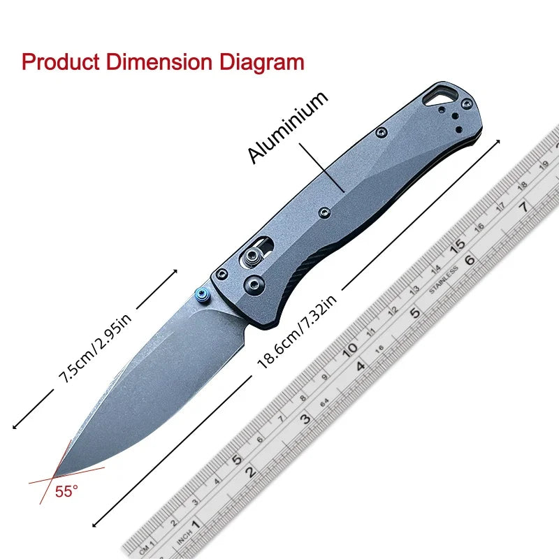 BM 535 Folding Knife Aluminum Handle and M390 Blade - Compact Outdoor Camping hiking EDC Pocket Knife,A great gift