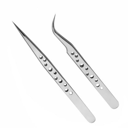 Industrial Tweezers Precision Anti-static Magnetic Soldering Stainless Steel Curved Tip Tweezers CPU IC Repair Clips Hand Tool