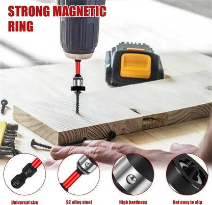 Magnetic Positioning S2 Screwdriver Bit,Drywall Screw for Plasterboard Gypsum Board Locating,1/4" Hex Shank Screw Batch Head PH2