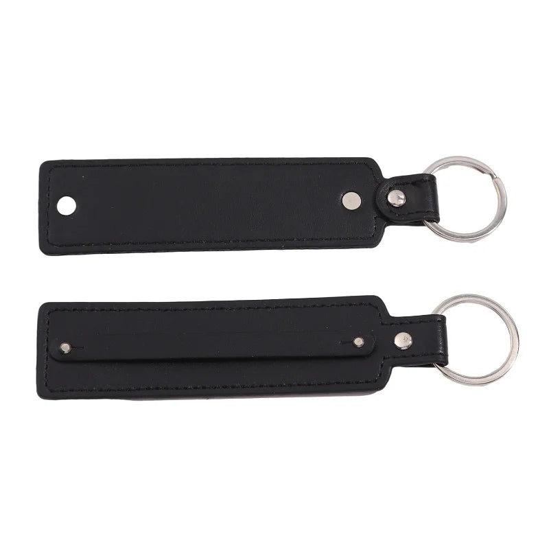 50pcs/lot PU Leather Keychain with 8mm Slide Bar Keyrings Key Holder Fit for 8mm DIY Slide Charms