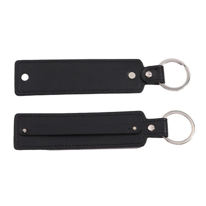 50pcs/lot PU Leather Keychain with 8mm Slide Bar Keyrings Key Holder Fit for 8mm DIY Slide Charms