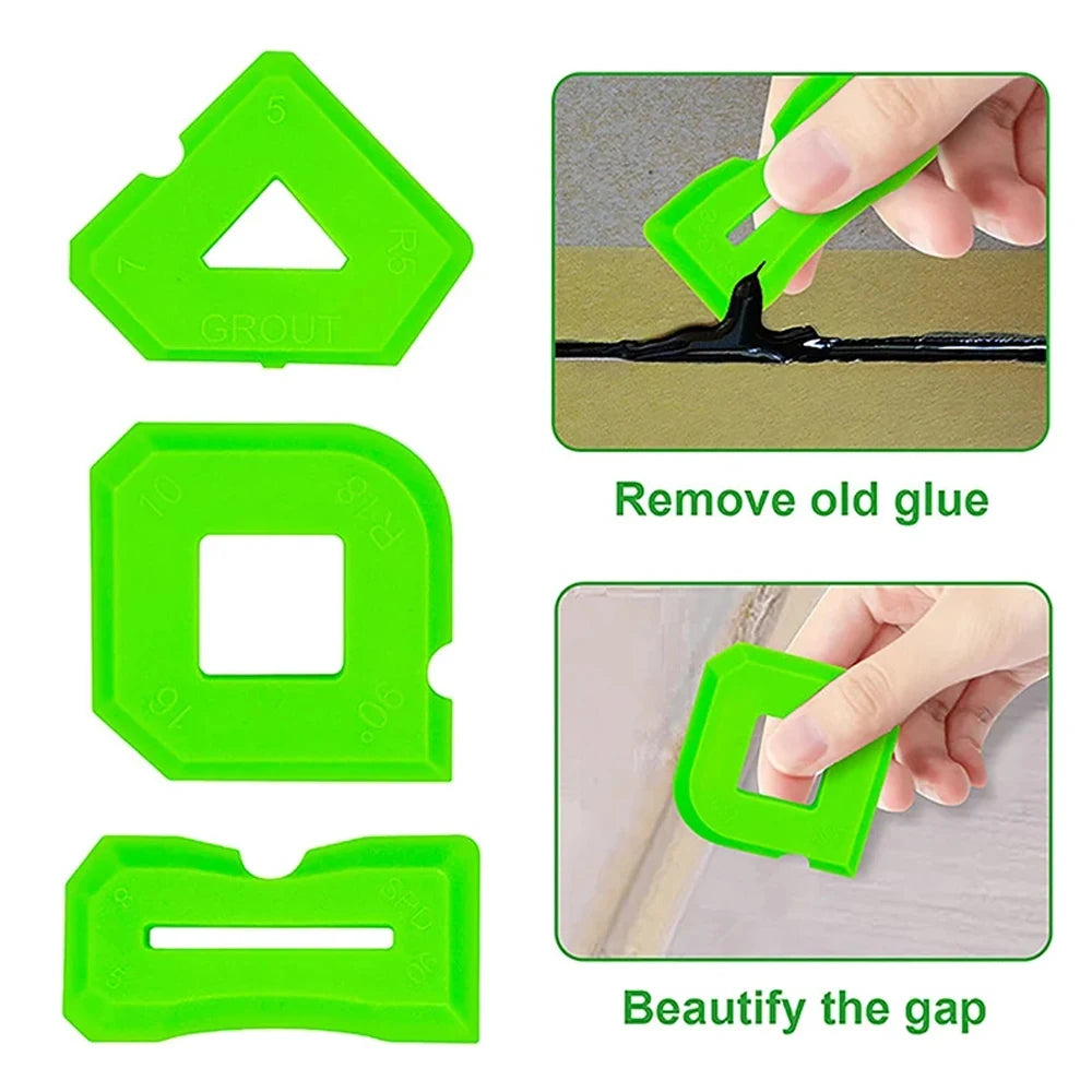 5in1 Silicone Scraper Squeegee Glue Remover Knife Caulking Angle Beauty Crack Trowel Tool Grout Scraper Kit Multifunctional Home