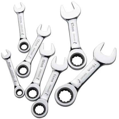 1 PCS Short Handle Quick Ratchet Wrench Opening Torx Dual-purpose Wrench Two-way Labor-saving Auto Repair Hardware Wrench Tool