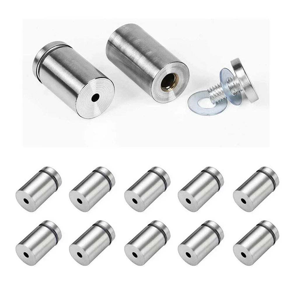20Pc Glass Display Stand Mounting Bolt 25mm Stainless Standoffs Sign Advertisement Fixings Advertising Nail Hardware Accessories
