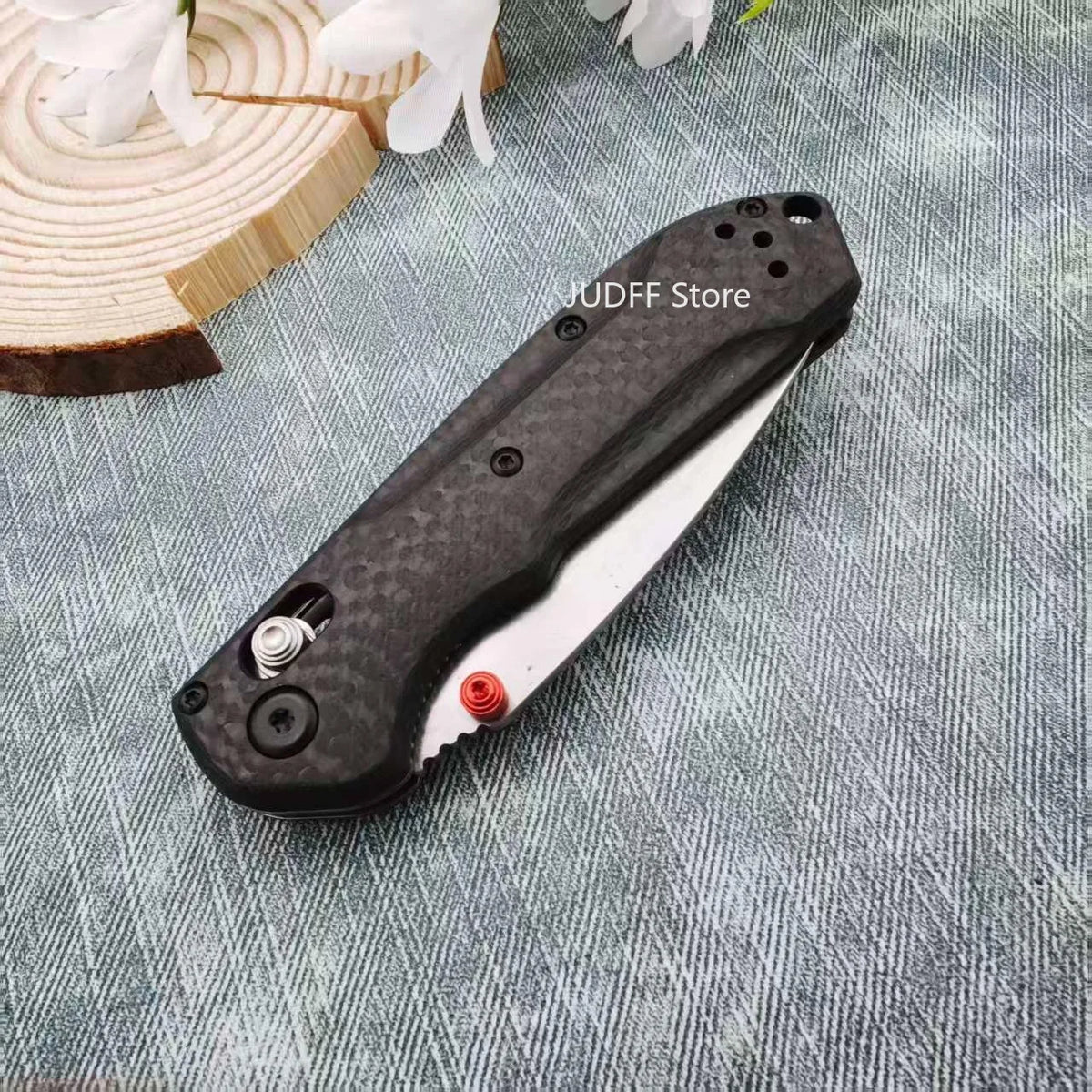Mini Freek BM 565 Carbon Fiber Handle Portable Foldable Cutting Tool Multi-purpose Utility Camping EDC Hiking Trekking Premium Folding Pocket Knife