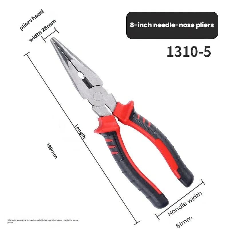 6 Inch 8 Inch Pliers Set, Needle Nose Pliers, Diagonal Cutting Pliers, Wire Cutters, Multifunctional Hand Tools for Electrician