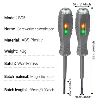 Intelligent Voltage Tester Pen Magnetic Electricity Tester Screwdriver Detector Live Wire Circuit Tester With LED Light Display